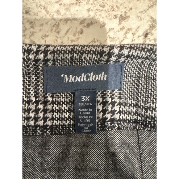 ModCloth Nautical by Nature Wide Leg Pants Black Plaid Academia Women Sz 3X NWT - Picture 3 of 6